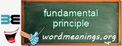 WordMeaning blackboard for fundamental principle